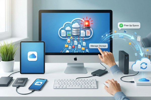 صورة توضيحية لـ حل مشكلة امتلاء مساحة تخزين iCloud نهائياً - دليل شامل 2026